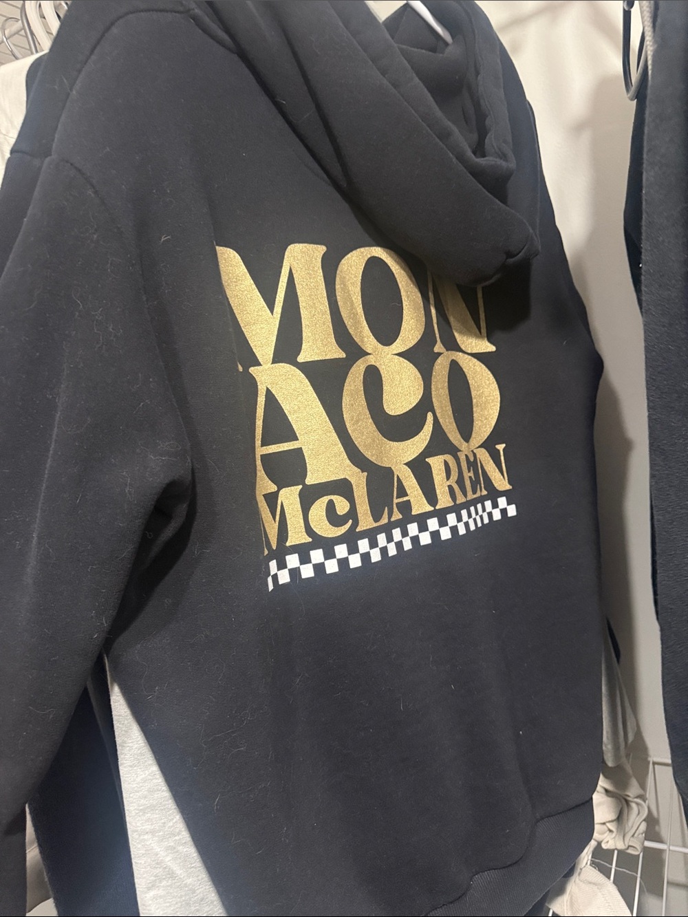 MCLAREN F1 Black Hoodie with Gold Logo